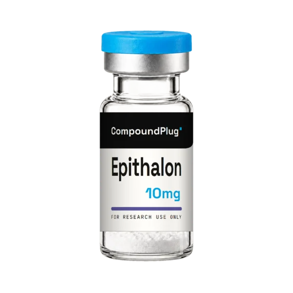 CompoundPlug Epithalon 10mg research peptide vial, lyophilized powder, for research use only