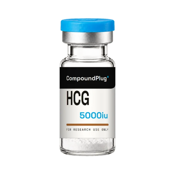 CompoundPlug HCG 5000iu research compound vial, lyophilized powder, for research use only