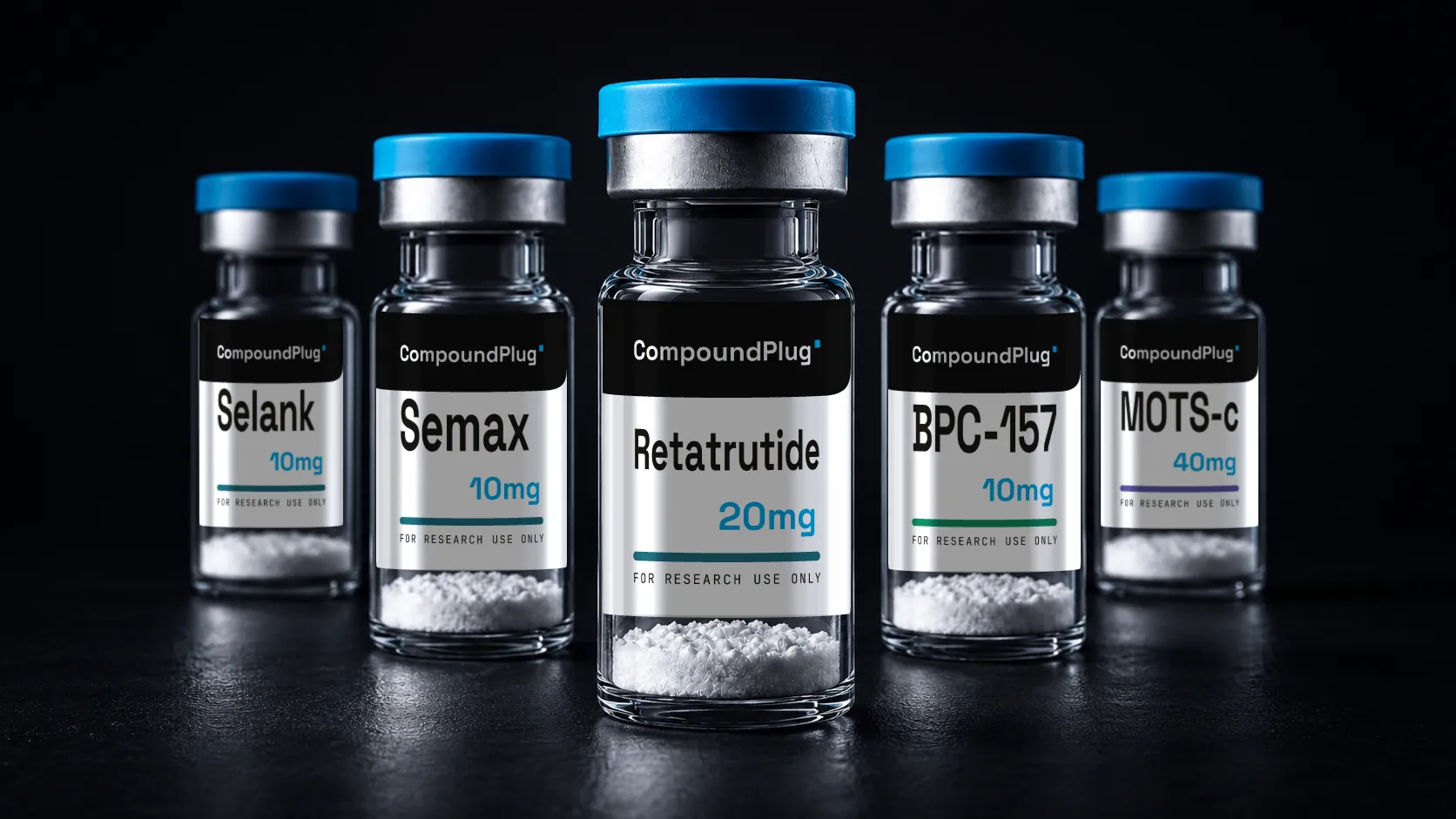 CompoundPlug research compound vials